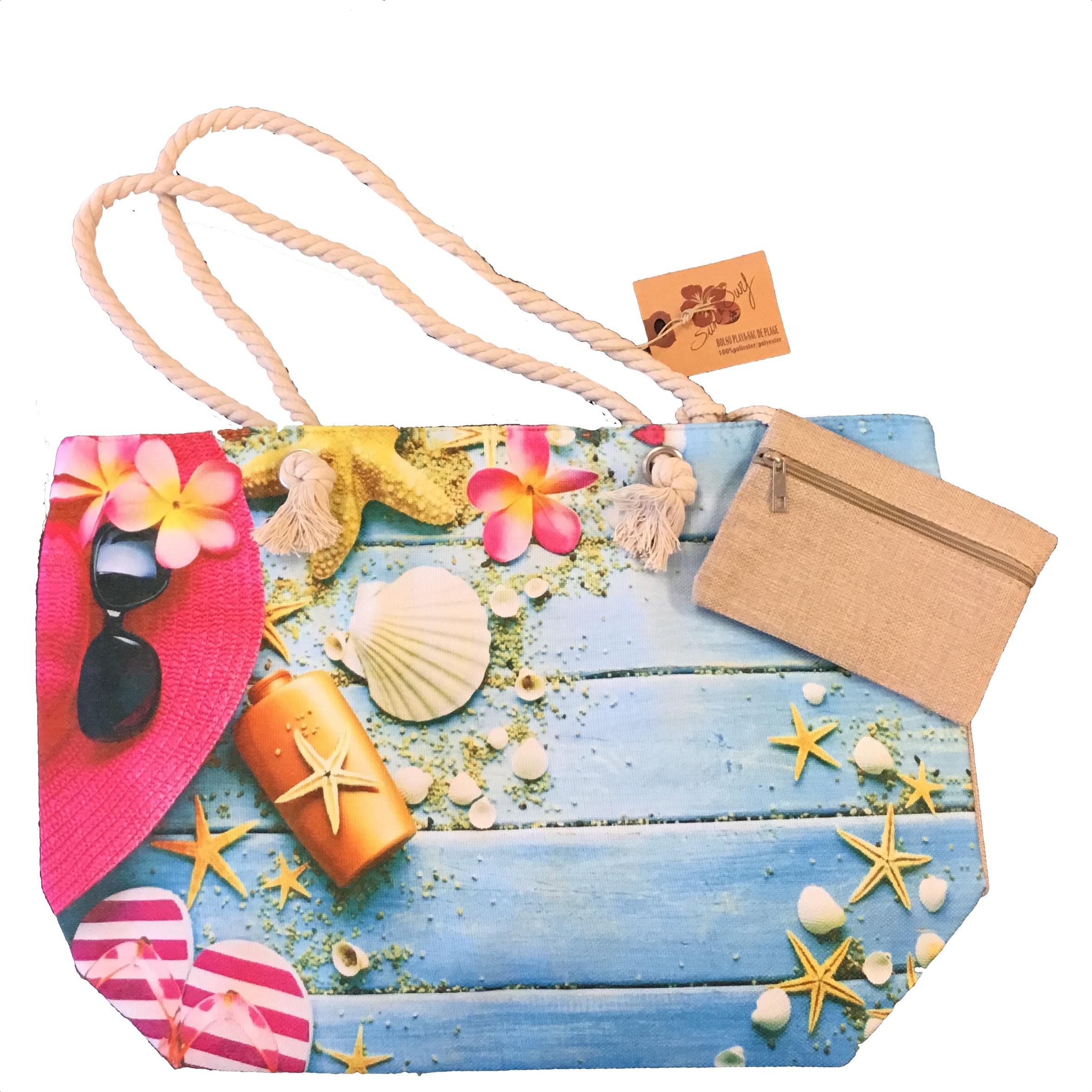 Strandtasche mit Holzsteg Design
