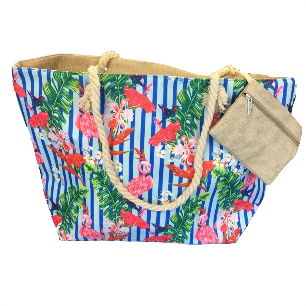 Strandtasche mit Flamingo Sujet