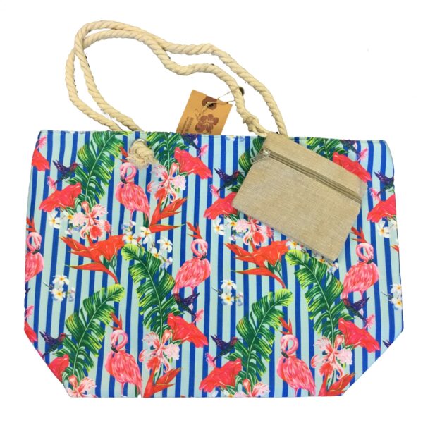 Strandtasche mit Flamingo Sujet