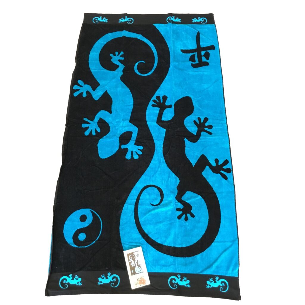 Eidechse blau, XL-Strandtuch