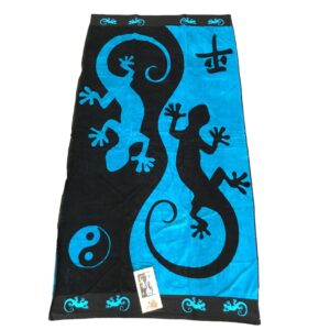 Eidechse blau, XL-Strandtuch