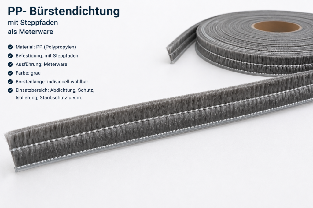 PP-Bürstendichtung 4.8mm mit Steppfaden