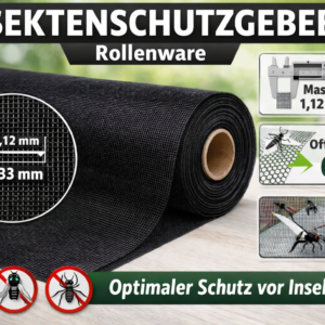 Insektenschutz Fiberglasgewebe Schwarz, Rollenware