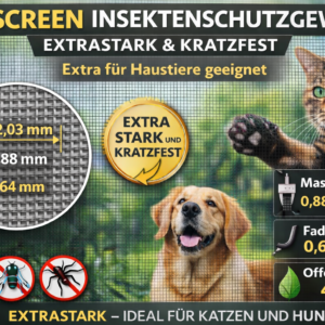 Insektenschutzgewebe Pet-Screen grau, Rollenware