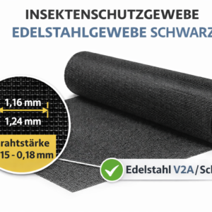 Insektenschutzgewebe OptiView Edelstahl schwarz, Rollenware