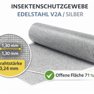 Insektenschutzgewebe Steel Edelstahl V2A silber, Rollenware