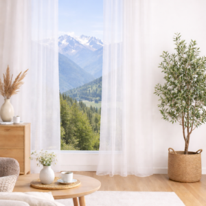 Voile Panorama, Tagvorhang mit Beschwerungsband, diverse Farben