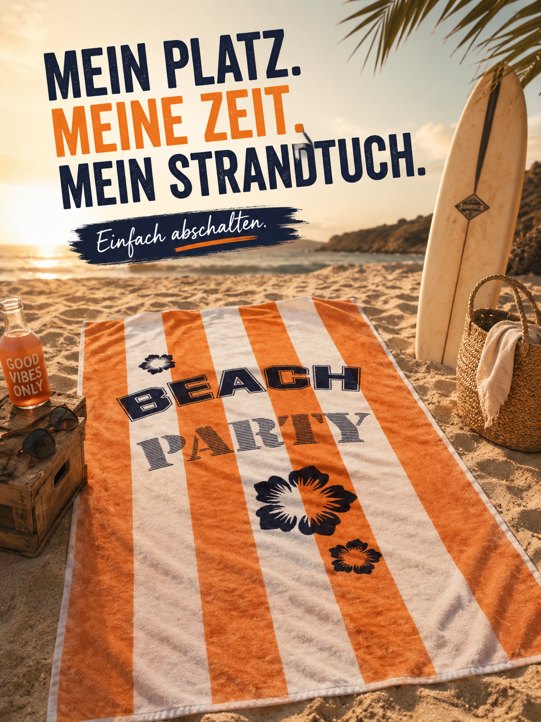 Beach-Party Strandtuch XL – Bild 3