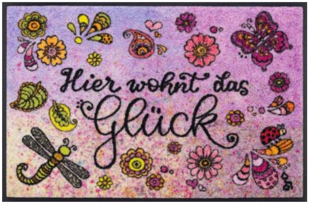 Fussmatte hier wohnt das Glück