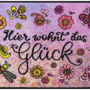 Fussmatte hier wohnt das Glück