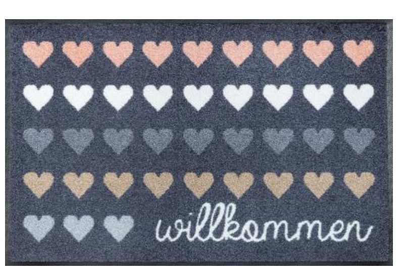 Fussmatte Wash & Dry Willkommen Herzen