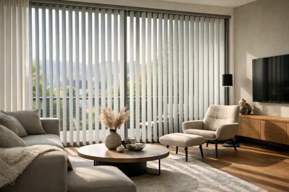 Lamellenstoren im Wohnzimmer modern einsetzen