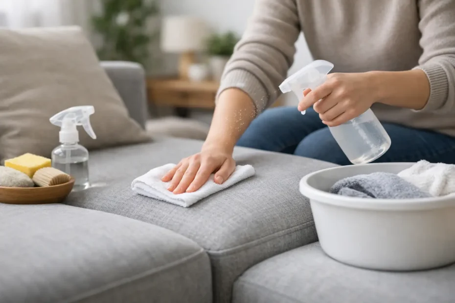 Sofa-Stoffbezug schonend reinigen: So geht es